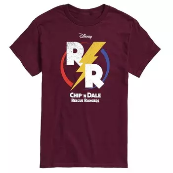 Мужская футболка с логотипом Disney's Mickey Mouse Chip 'N Dale Rescue Rangers и графическим рисунком Licensed Character, красный
