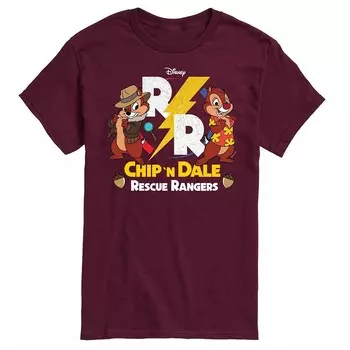 Мужская футболка с логотипом Disney's Mickey Mouse Chip 'N Dale Rescue Rangers и графическим рисунком Licensed Character, красный