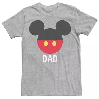 Мужская футболка с логотипом Disney's Mickey Mouse Dad Licensed Character, цвет Athletic Heather