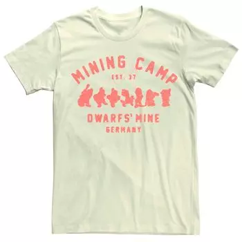 Мужская футболка с логотипом Disney Snow White Mining Camp и графическим рисунком Licensed Character