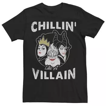 Мужская футболка с логотипом Disney Villains Chillin' Villain Distressed Group Shot Licensed Character