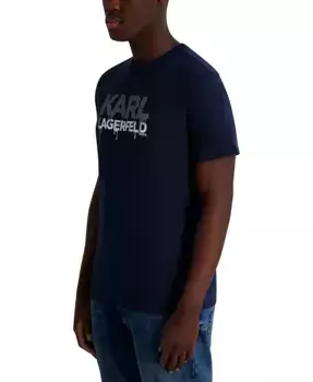 Мужская футболка с логотипом Dripping Caviar KARL LAGERFELD PARIS, синий