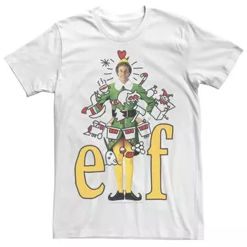 Мужская футболка с логотипом Elf Buddy And Doodles Licensed Character