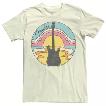 Мужская футболка с логотипом Fender Groovy Sunset и графическим рисунком Licensed Character, цвет Natural