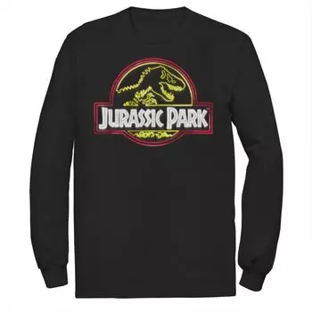 Мужская футболка с логотипом Fossil с неоновой вывеской «Парк Юрского периода» Licensed Character, черный