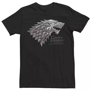 Мужская футболка с логотипом Game Of Thrones Iron Wolf Licensed Character