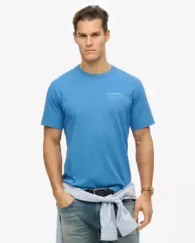 Мужская футболка с логотипом города Superdry, синий