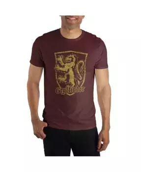 Мужская футболка с логотипом Гриффиндора, бордовая - Large Harry Potter, красный