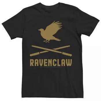 Мужская футболка с логотипом Harry Potter Ravenclaw и скрещенными палочками, Черные Licensed Character, черный