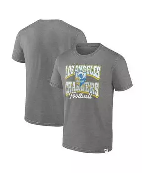 Мужская футболка с логотипом Heather Charcoal Los Angeles Chargers Force Out Fanatics, черный