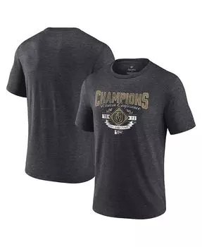 Мужская футболка с логотипом Heather Charcoal Vegas Golden Knights Western Conference Champions 2023 Icing Tri-Blend Fanatics, черный