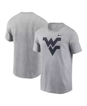 Мужская футболка с логотипом Heather Grey West Virginia Mountaineers Primetime Evergreen Nike, серый