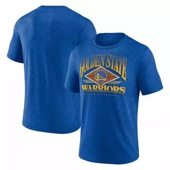 Мужская футболка с логотипом Heather Royal Golden State Warriors True Classics Power Phase Tri-Blend Fanatics