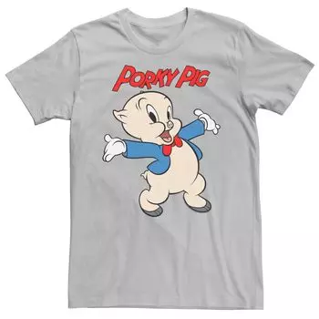 Мужская футболка с логотипом и графическим рисунком Looney Tunes Porky The Pig Licensed Character