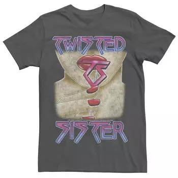 Мужская футболка с логотипом и графическим рисунком Twisted Sister Red Lips Licensed Character