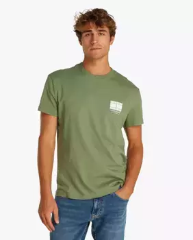 Мужская футболка с логотипом и классическим кроем Tommy Jeans, темно-зеленый