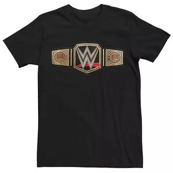 Мужская футболка с логотипом и поясом чемпиона мира WWE в тяжелом весе Licensed Character, черный