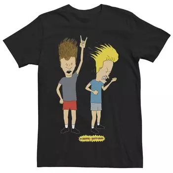 Мужская футболка с логотипом и портретом Beavis & Butthead Rocking Out Licensed Character
