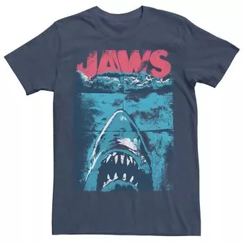 Мужская футболка с логотипом и потертым сложенным плакатом Jaws Licensed Character