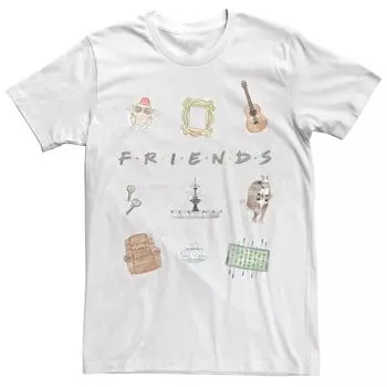 Мужская футболка с логотипом и символом-коллажем Friends Licensed Character
