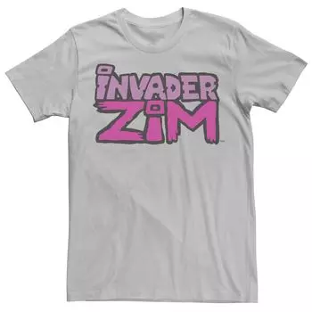 Мужская футболка с логотипом Invader Zim розового оттенка Licensed Character