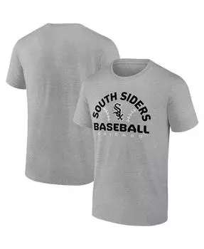 Мужская футболка с логотипом из меланжевого цвета Chicago White Sox Iconic Go for Two Fanatics, серый