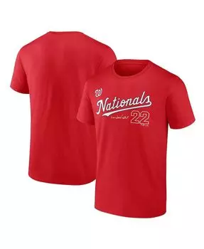 Мужская футболка с логотипом juan soto red washington nationals с именем и номером игрока Fanatics, красный