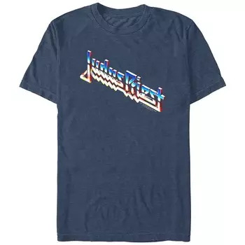 Мужская футболка с логотипом Judas Priest и графическим рисунком Licensed Character, цвет Navy Heather
