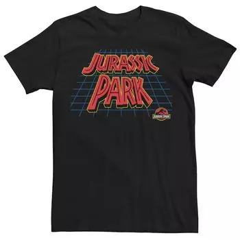 Мужская футболка с логотипом Jurassic Park Vintage Grid Licensed Character