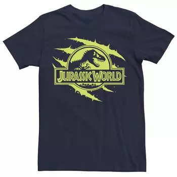 Мужская футболка с логотипом Jurassic World Neon T-Rex Fossil, Blue Licensed Character, синий