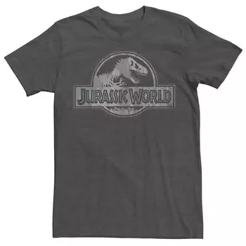 Мужская футболка с логотипом Jurassic World Worn Out в оттенках серого Licensed Character