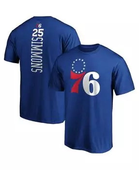 Мужская футболка с логотипом команды ben simmons royal philadelphia 76ers playmaker name number team Fanatics