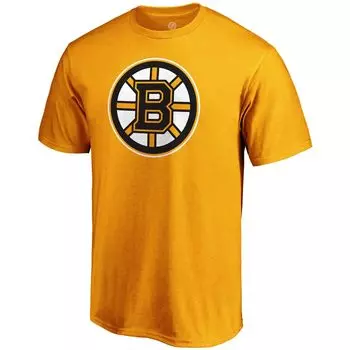Мужская футболка с логотипом команды Boston Bruins золотистого цвета Fanatics