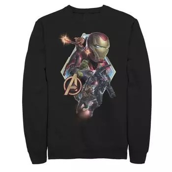 Мужская футболка с логотипом команды Marvel Avengers Endgame, ромбовидная группа, поза действия, флис