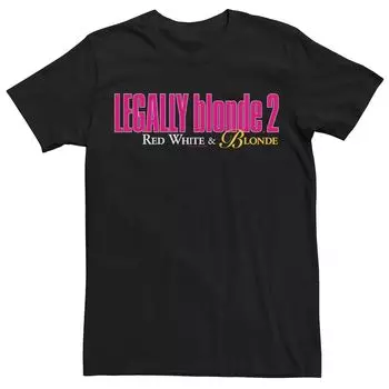 Мужская футболка с логотипом Legally Blonde 2 Red White & Blonde Licensed Character