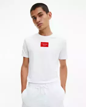 Мужская футболка с логотипом лейбла Calvin Klein Jeans, белый
