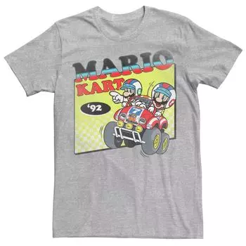 Мужская футболка с логотипом Mario Kart Karting в стиле ретро Licensed Character