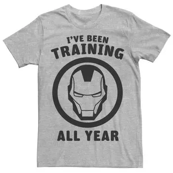 Мужская футболка с логотипом Marvel Avengers Iron Man, которую я тренировался круглый год Licensed Character