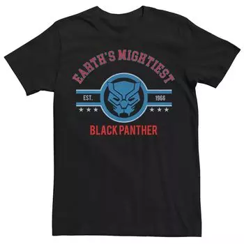 Мужская футболка с логотипом Marvel Black Panther Earth's Mightiest в стиле ретро Licensed Character