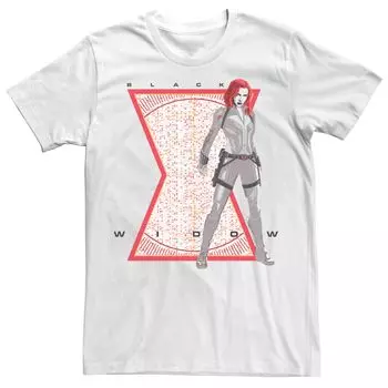 Мужская футболка с логотипом Marvel Black Widow Glitch Licensed Character