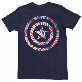 Мужская футболка с логотипом Marvel Captain America Tie Dye Shield Licensed Character