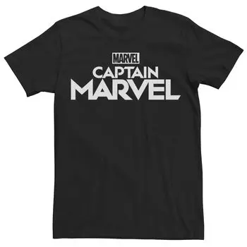 Мужская футболка с логотипом Marvel Captain Marvel Simple Title Licensed Character