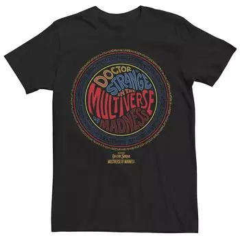 Мужская футболка с логотипом Marvel Doctor Strange Movie 2 In The Multiverse Of Madness Groovy Font Licensed Character