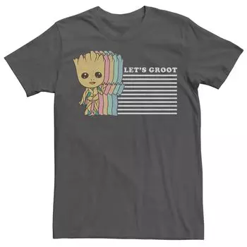 Мужская футболка с логотипом Marvel Guardian Of The Galaxy Young Groot Let's Groot Licensed Character