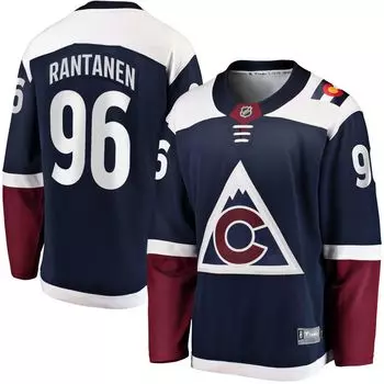 Мужская футболка с логотипом Микко Рантанена темно-синего цвета Colorado Avalanche Premier Breakaway Player Fanatics