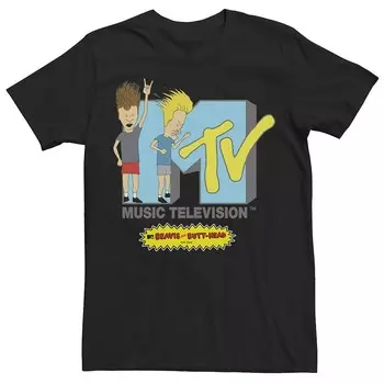 Мужская футболка с логотипом MTV Beavis And Butt-Head Licensed Character, черный