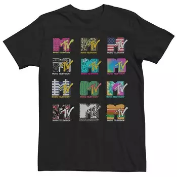 Мужская футболка с логотипом MTV и коллажем Licensed Character, черный