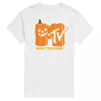 Мужская футболка с логотипом MTV Jack O'Lantern и графическим рисунком Licensed Character, белый