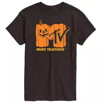 Мужская футболка с логотипом MTV Jack O'Lantern и графическим рисунком Licensed Character, цвет Dark Brown