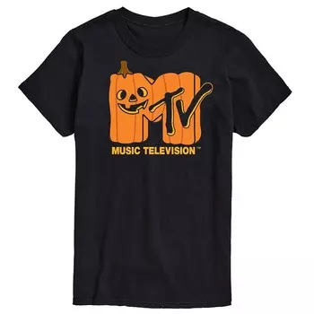 Мужская футболка с логотипом MTV Jack O'Lantern и графическим рисунком Licensed Character, черный
